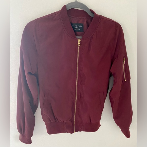 Women’s Love Tree Members Only jacket size Small in Maroon - Picture 1 of 2